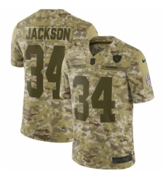 Youth Nike Oakland Raiders #34 Bo Jackson Limited Camo 2018 Salute to Service NFL Jersey