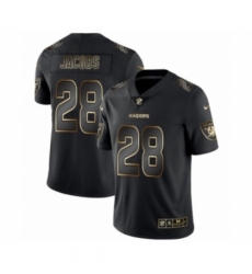 Men's Oakland Raiders #28 Josh Jacobs Black Golden Edition 2019 Vapor Untouchable Limited Jersey