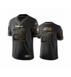 Men's Oakland Raiders #28 Josh Jacobs Black Golden Edition Limited Football Jersey