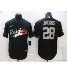 Men's Oakland Raiders #28 Josh Jacobs Black Mexico Nike Limited Jersey