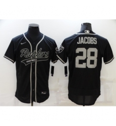 Men's Oakland Raiders #28 Josh Jacobs Black Nike Elite Jersey