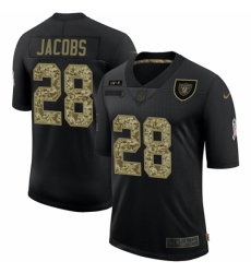 Men's Oakland Raiders #28 Josh Jacobs Camo 2020 Salute To Service Limited Jersey