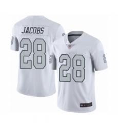 Men's Oakland Raiders #28 Josh Jacobs Elite White Rush Vapor Untouchable Football Jersey