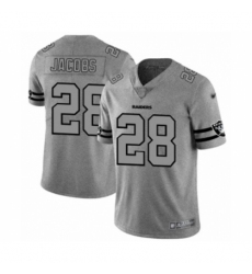 Men's Oakland Raiders #28 Josh Jacobs Gray Team Logo Gridiron Limited Football Jersey