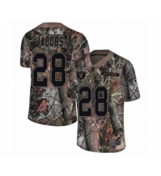 Men's Oakland Raiders #28 Josh Jacobs Limited Camo Rush Realtree Football Jersey