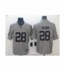 Men's Oakland Raiders #28 Josh Jacobs Limited Gray Rush Gridiron Football Jersey
