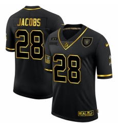 Men's Oakland Raiders #28 Josh Jacobs Olive Gold Nike 2020 Salute To Service Limited Jersey