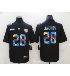 Men's Oakland Raiders #28 Josh Jacobs Rainbow Version Nike Limited Jersey