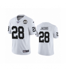 Men's Oakland Raiders #28 Josh Jacobs White 60th Anniversary Vapor Untouchable Limited Player 100th Season Football Jersey