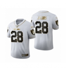 Men's Oakland Raiders #28 Josh Jacobs White Golden Edition Limited Football Jersey