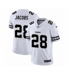 Men's Oakland Raiders #28 Josh Jacobs White Team Logo Cool Edition Jersey