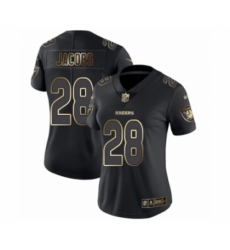 Women's Oakland Raiders #28 Josh Jacobs Black Gold Vapor Untouchable Limited Football Jersey