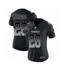 Women's Oakland Raiders #28 Josh Jacobs Black Smoke Fashion Limited Football Jersey