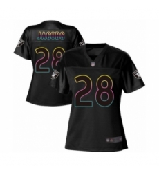 Women's Oakland Raiders #28 Josh Jacobs Game Black Fashion Football Jersey
