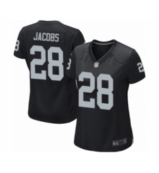 Women's Oakland Raiders #28 Josh Jacobs Game Black Team Color Football Jersey