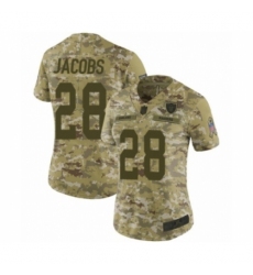 Women's Oakland Raiders #28 Josh Jacobs Limited Camo 2018 Salute to Service Football Jersey