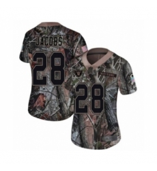 Women's Oakland Raiders #28 Josh Jacobs Limited Camo Rush Realtree Football Jersey