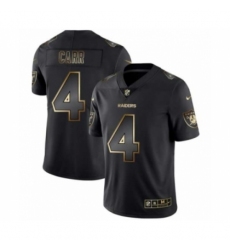 Men Oakland Raiders #4 Derek Carr Black Golden Edition 2019 Vapor Untouchable Limited Jersey