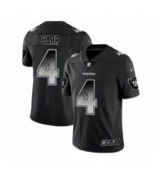 Men Oakland Raiders #4 Derek Carr Black Smoke Fashion Limited Jersey