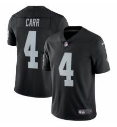 Men's Nike Oakland Raiders #4 Derek Carr Black Team Color Vapor Untouchable Limited Player NFL Jersey