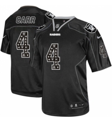 Men's Nike Oakland Raiders #4 Derek Carr Elite New Lights Out Black NFL Jersey