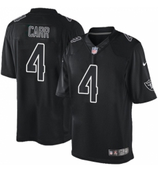 Men's Nike Oakland Raiders #4 Derek Carr Limited Black Impact NFL Jersey