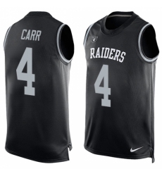 Men's Nike Oakland Raiders #4 Derek Carr Limited Black Player Name & Number Tank Top NFL Jersey