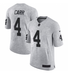 Men's Nike Oakland Raiders #4 Derek Carr Limited Gray Gridiron II NFL Jersey