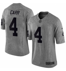 Men's Nike Oakland Raiders #4 Derek Carr Limited Gray Gridiron NFL Jersey