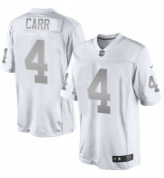 Men's Nike Oakland Raiders #4 Derek Carr Limited White Platinum NFL Jersey