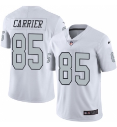 Men's Nike Oakland Raiders #85 Derek Carrier Limited White Rush Vapor Untouchable NFL Jersey