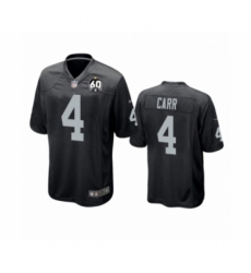 Men's Oakland Raiders #4 Derek Carr Game Black 60th Anniversary Team Color Football Jersey