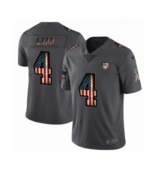 Men's Oakland Raiders #4 Derek Carr Limited Black USA Flag 2019 Salute To Service Football Jersey