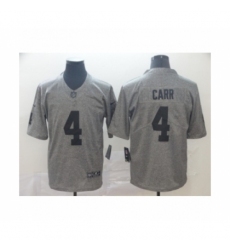 Men's Oakland Raiders #4 Derek Carr Limited Gray Rush Gridiron Football Jersey