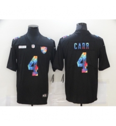 Men's Oakland Raiders #4 Derek Carr Rainbow Version Nike Limited Jersey