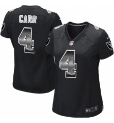 Women's Nike Oakland Raiders #4 Derek Carr Limited Black Strobe NFL Jersey