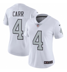 Women's Nike Oakland Raiders #4 Derek Carr Limited White Rush Vapor Untouchable NFL Jersey