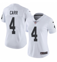 Women's Nike Oakland Raiders #4 Derek Carr White Vapor Untouchable Limited Player NFL Jersey