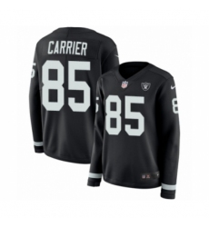 Women's Nike Oakland Raiders #85 Derek Carrier Limited Black Therma Long Sleeve NFL Jersey