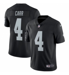 Youth Nike Oakland Raiders #4 Derek Carr Black Team Color Vapor Untouchable Limited Player NFL Jersey