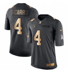 Youth Nike Oakland Raiders #4 Derek Carr Limited Black/Gold Salute to Service NFL Jersey