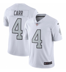 Youth Nike Oakland Raiders #4 Derek Carr Limited White Rush Vapor Untouchable NFL Jersey