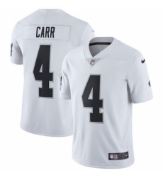 Youth Nike Oakland Raiders #4 Derek Carr White Vapor Untouchable Limited Player NFL Jersey