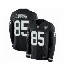 Youth Nike Oakland Raiders #85 Derek Carrier Limited Black Therma Long Sleeve NFL Jersey