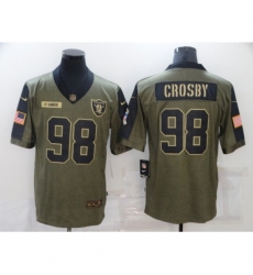 Men's Oakland Raiders #98 Maxx Crosby Nike Olive 2021 Salute To Service Limited Player Jersey