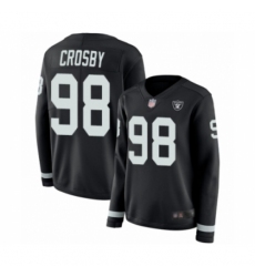 Women's Oakland Raiders #98 Maxx Crosby Limited Black Therma Long Sleeve Football Jersey