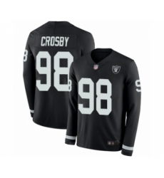 Youth Oakland Raiders #98 Maxx Crosby Limited Black Therma Long Sleeve Football Jersey