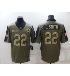 Men's Dallas Cowboys #22 Emmitt Smith Nike Camo 2021 Salute To Service Limited Player Jersey