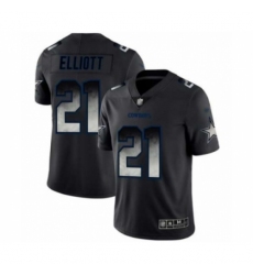 Men's Dallas Cowboys #21 Ezekiel Elliott Black Smoke Fashion Limited Football Jersey