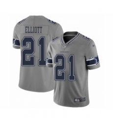 Men's Dallas Cowboys #21 Ezekiel Elliott Limited Gray Inverted Legend Football Jersey